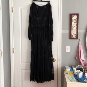 Bebe Black Lace Maxi Dress